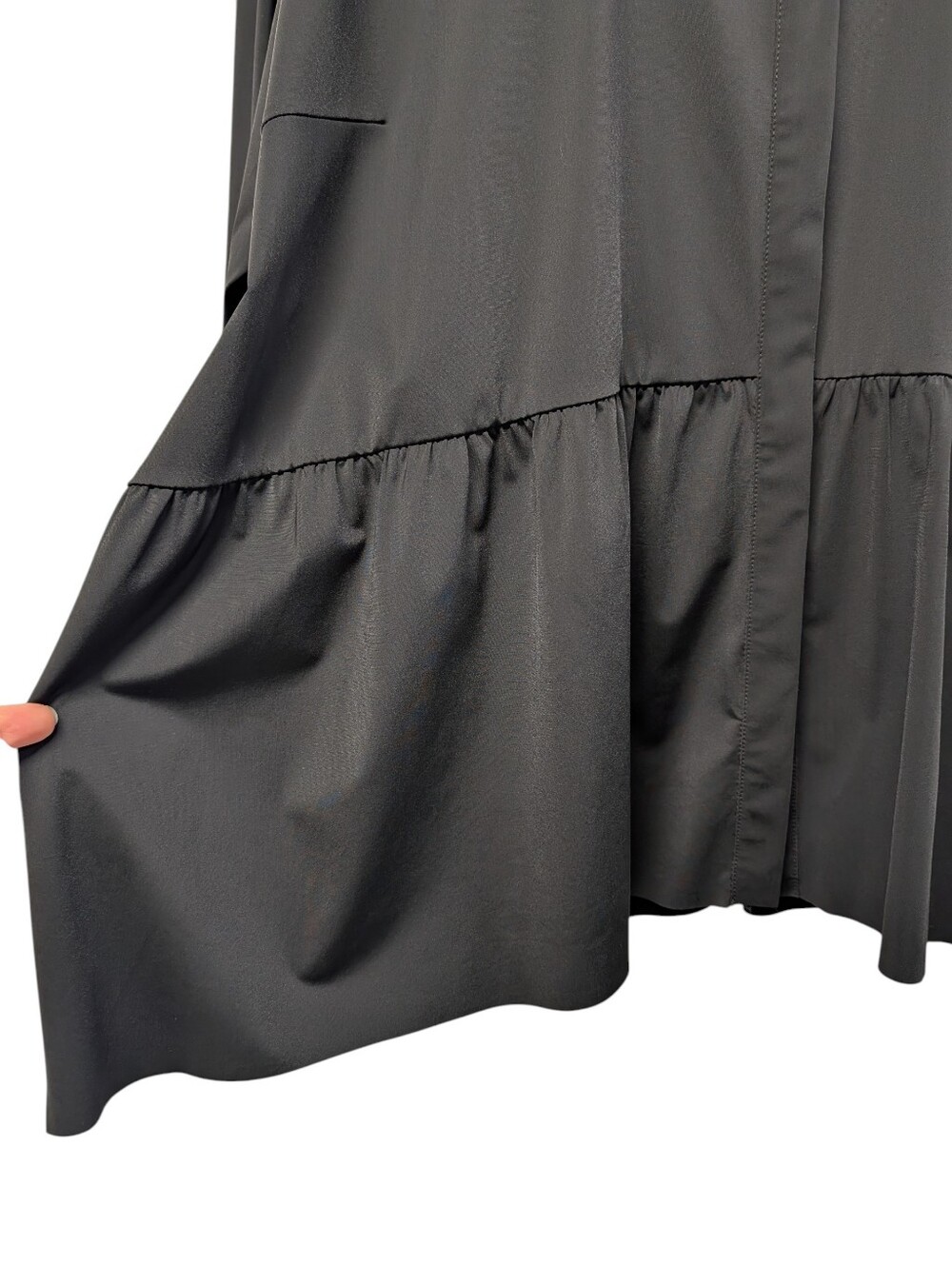 Lysse Black Peplum Button Up Tunic Shirt NWT 3X Plus Ruffle Hem Long Sleeve - Picture 6 of 9